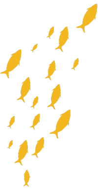 Image d'un poisson jaune traversant la page